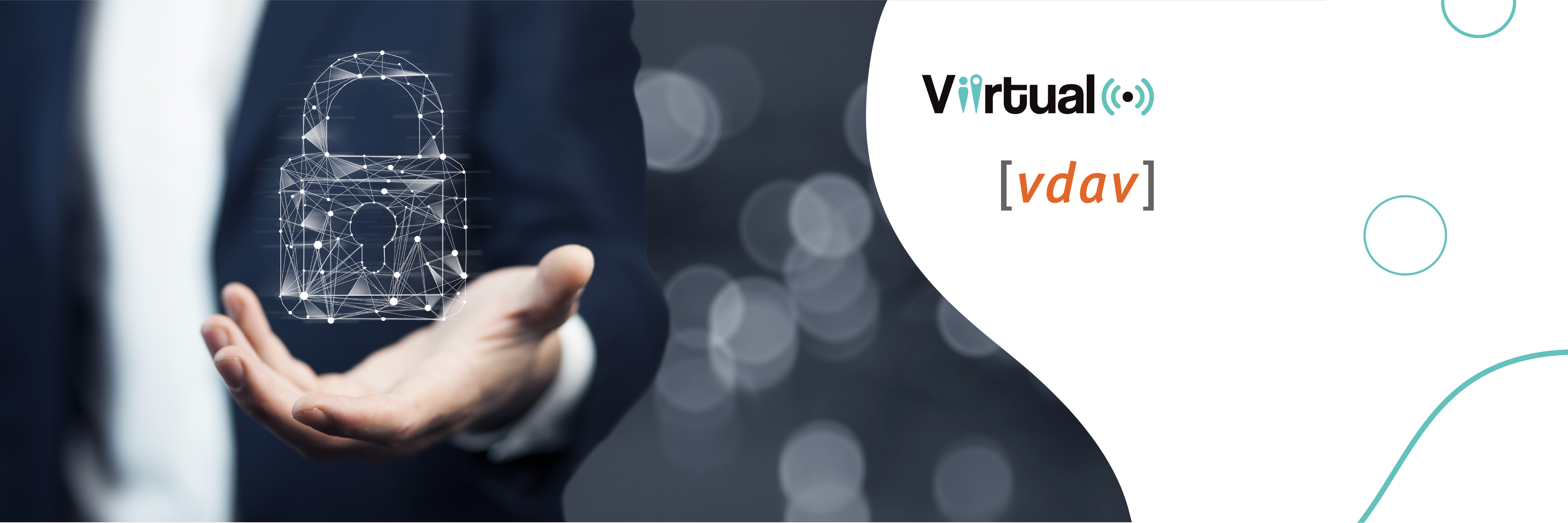 Siinda virttual logo and VDAV logo with an image of virtual lock
